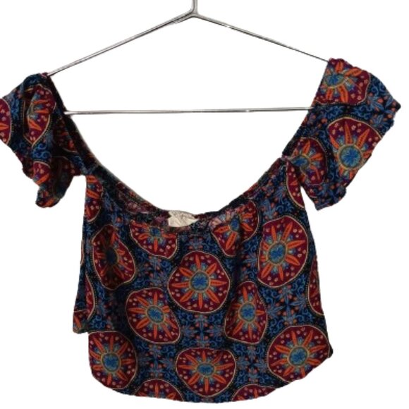 La Hearts Printed Crop Top Size Small - Picture 1 of 14